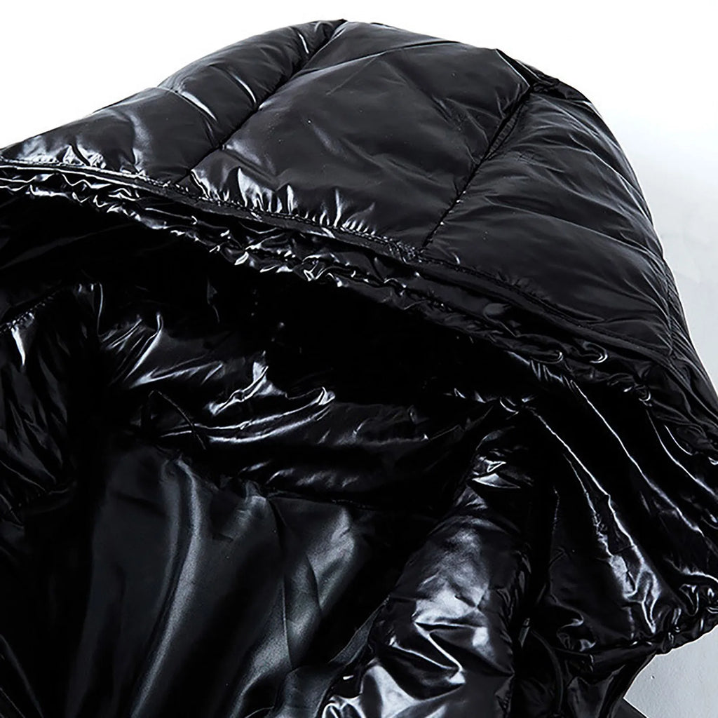 Black men's bubble puffer jacket