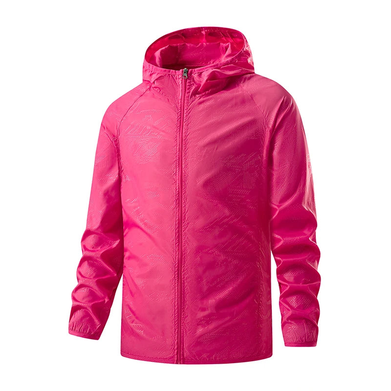 Rose Red Waterproof anti sweat Windbreaker Jacket