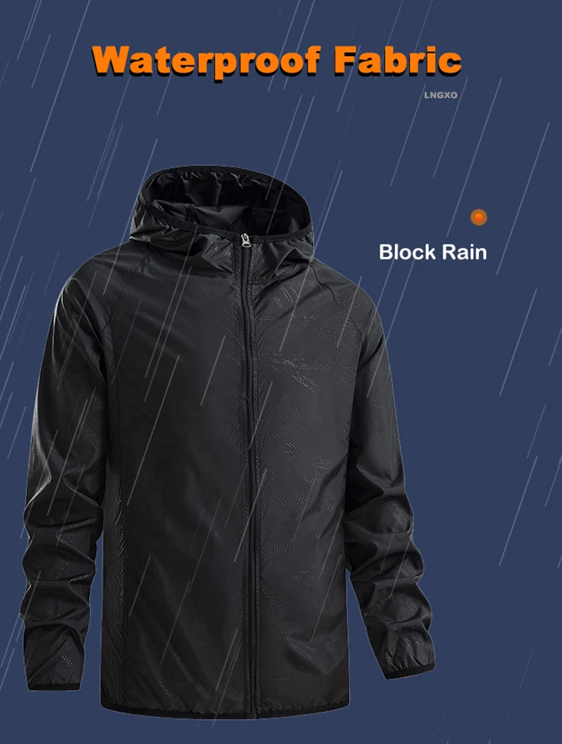 Black Waterproof anti sweat Windbreaker Jacket