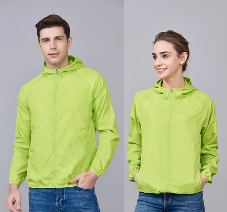 Light Green Waterproof anti sweat Windbreaker Jacket