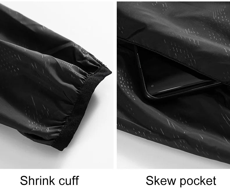 Black Waterproof anti sweat Windbreaker Jacket