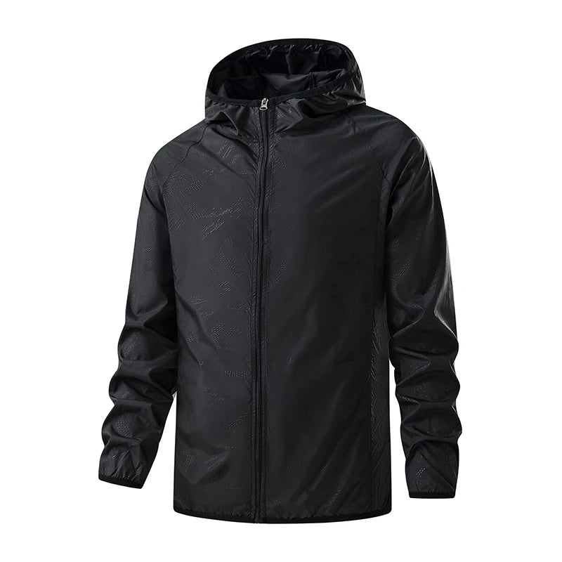 Black Waterproof anti sweat Windbreaker Jacket