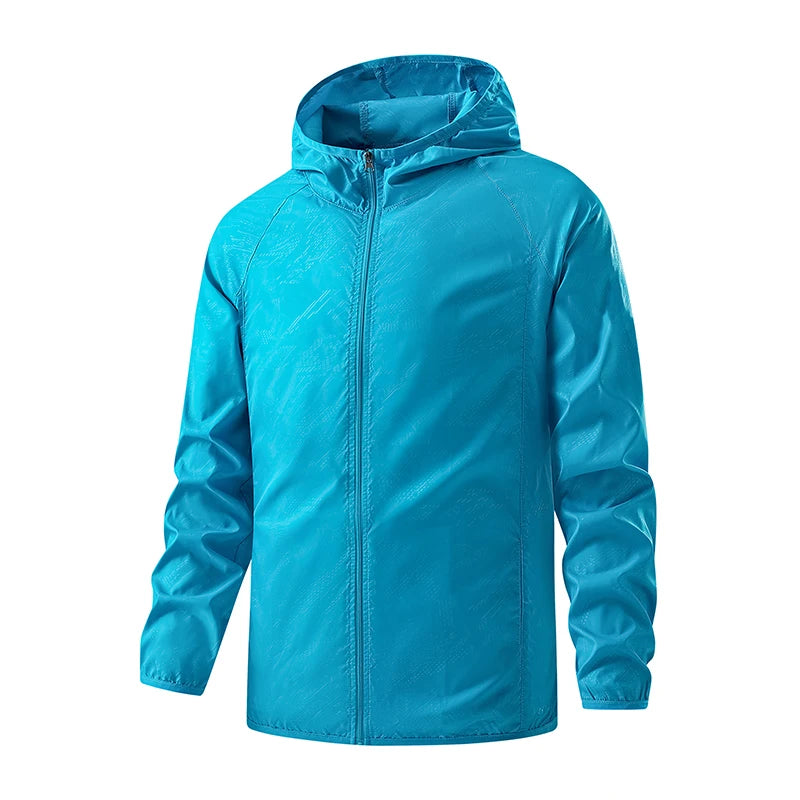Sky Blue Waterproof anti sweat Windbreaker Jacket