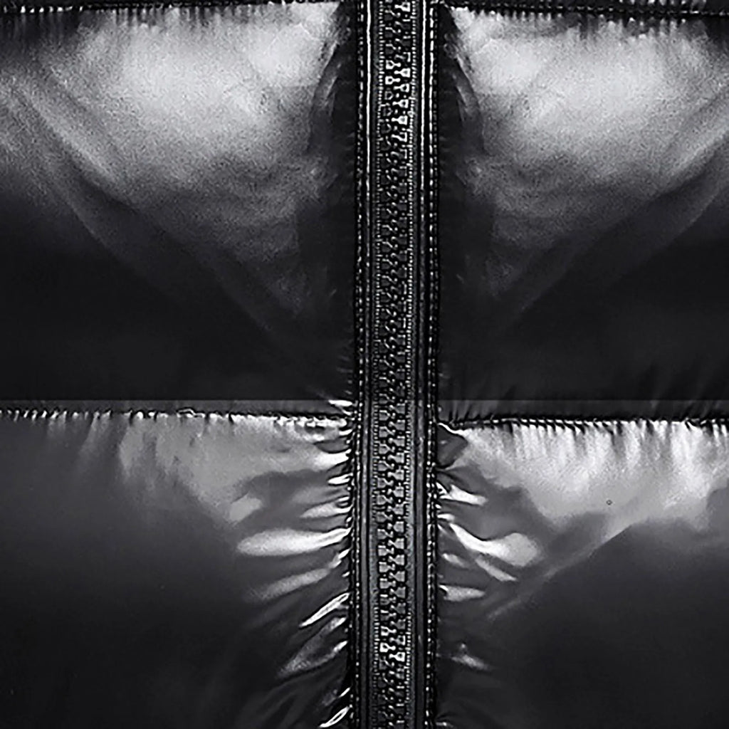 Black men's bubble puffer jacket