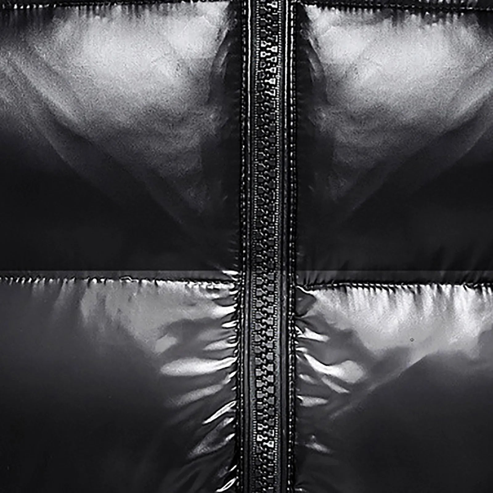 Black men's bubble puffer jacket