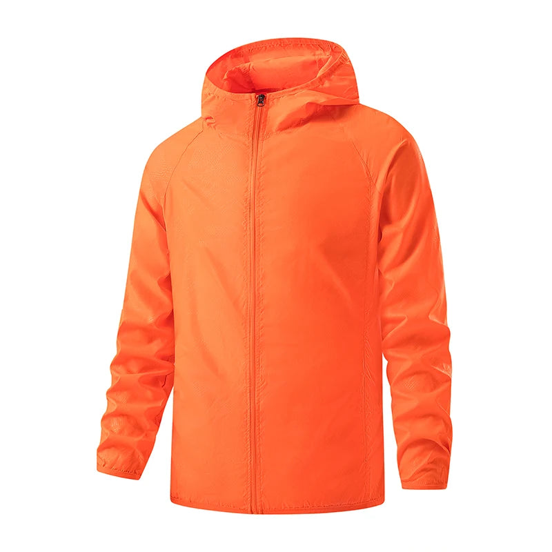 Orange Waterproof anti sweat Windbreaker Jacket