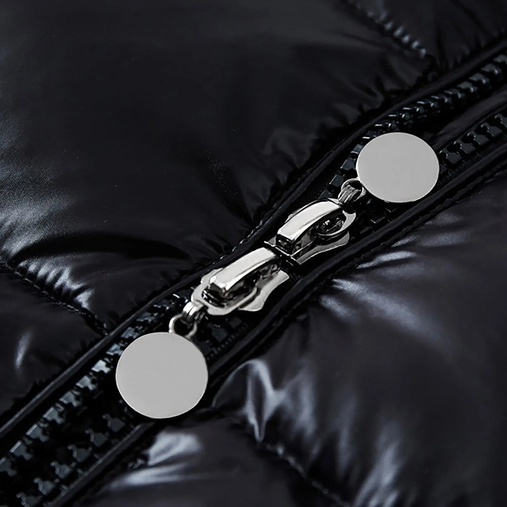 Black men's bubble puffer jacket