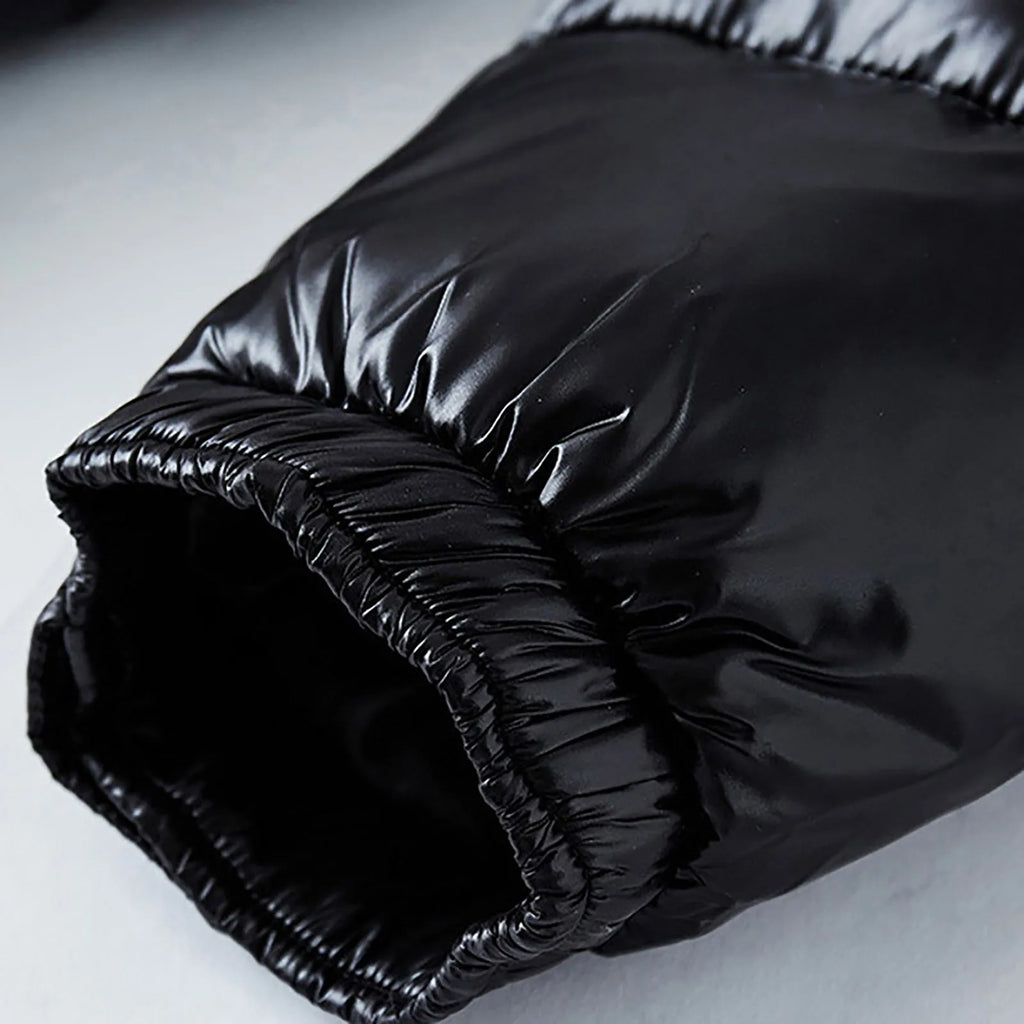 Black men's bubble puffer jacket