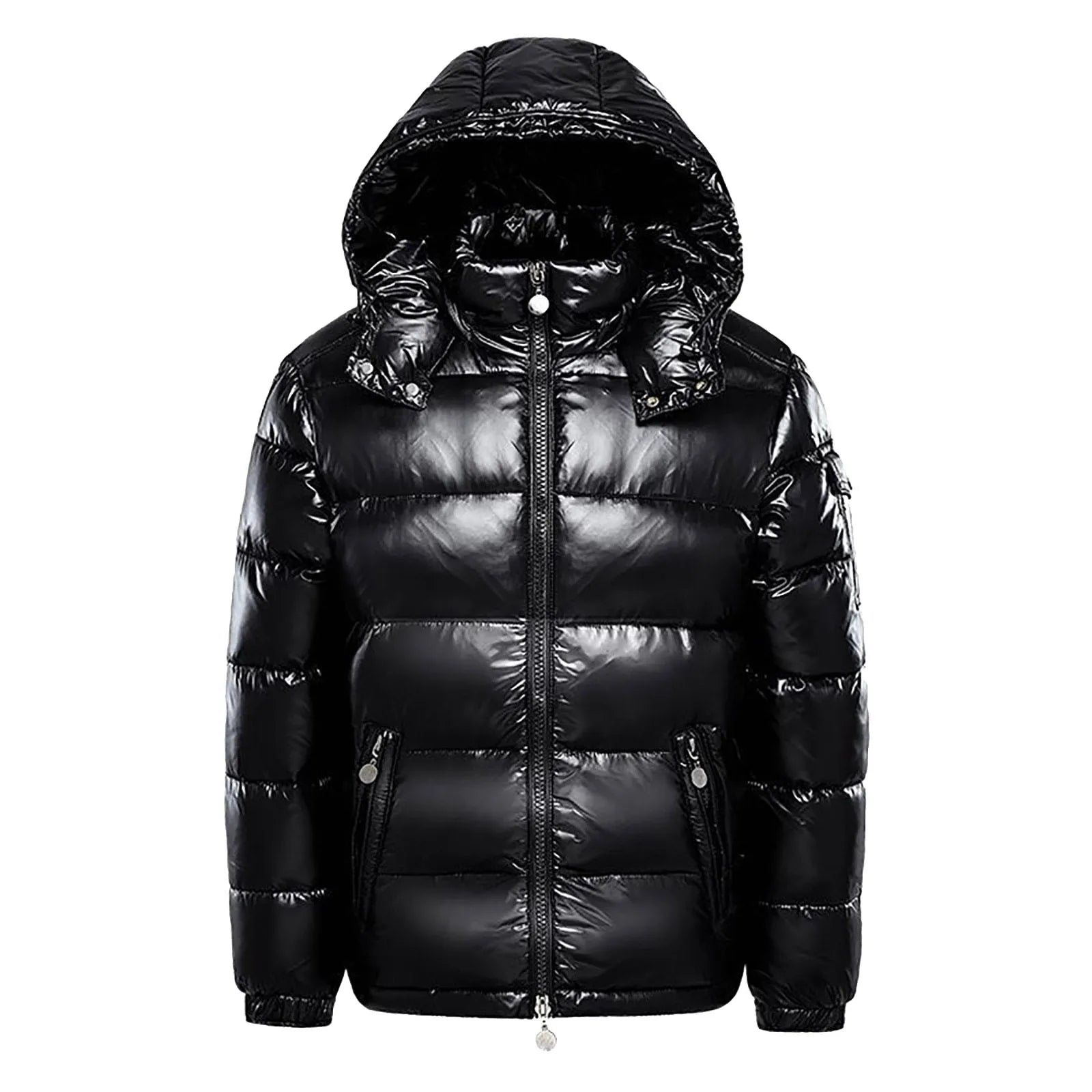 Black men's bubble puffer jacket