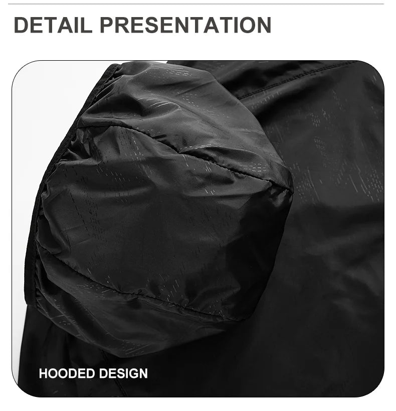 Black Waterproof anti sweat Windbreaker Jacket